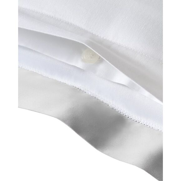 Ralph Lauren Home Organic Cotton Sateen Border Euro Sham Platinum - NWT $185